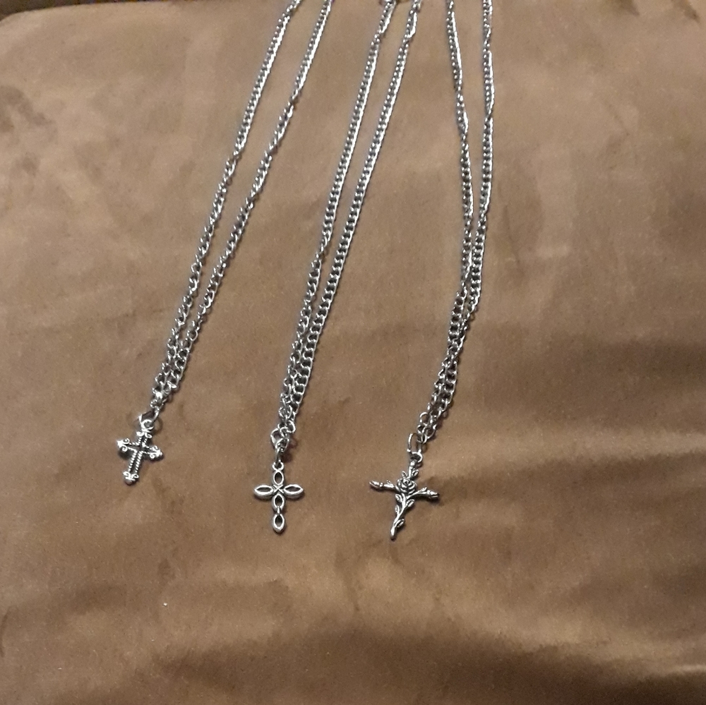 3 cross necklaces